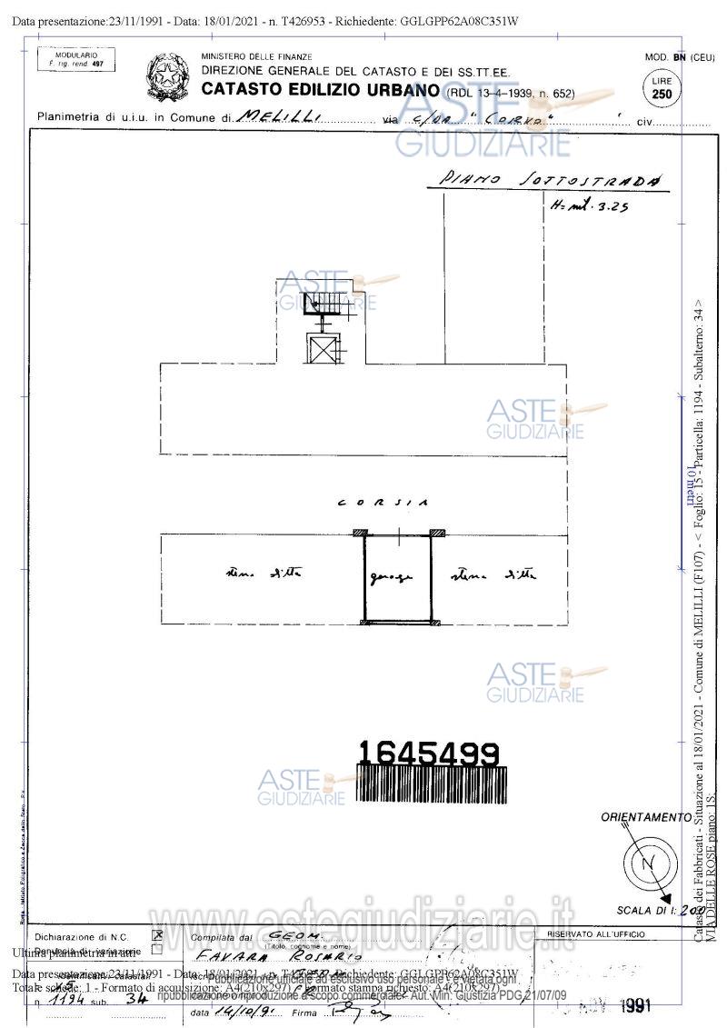 Planimetria del bene