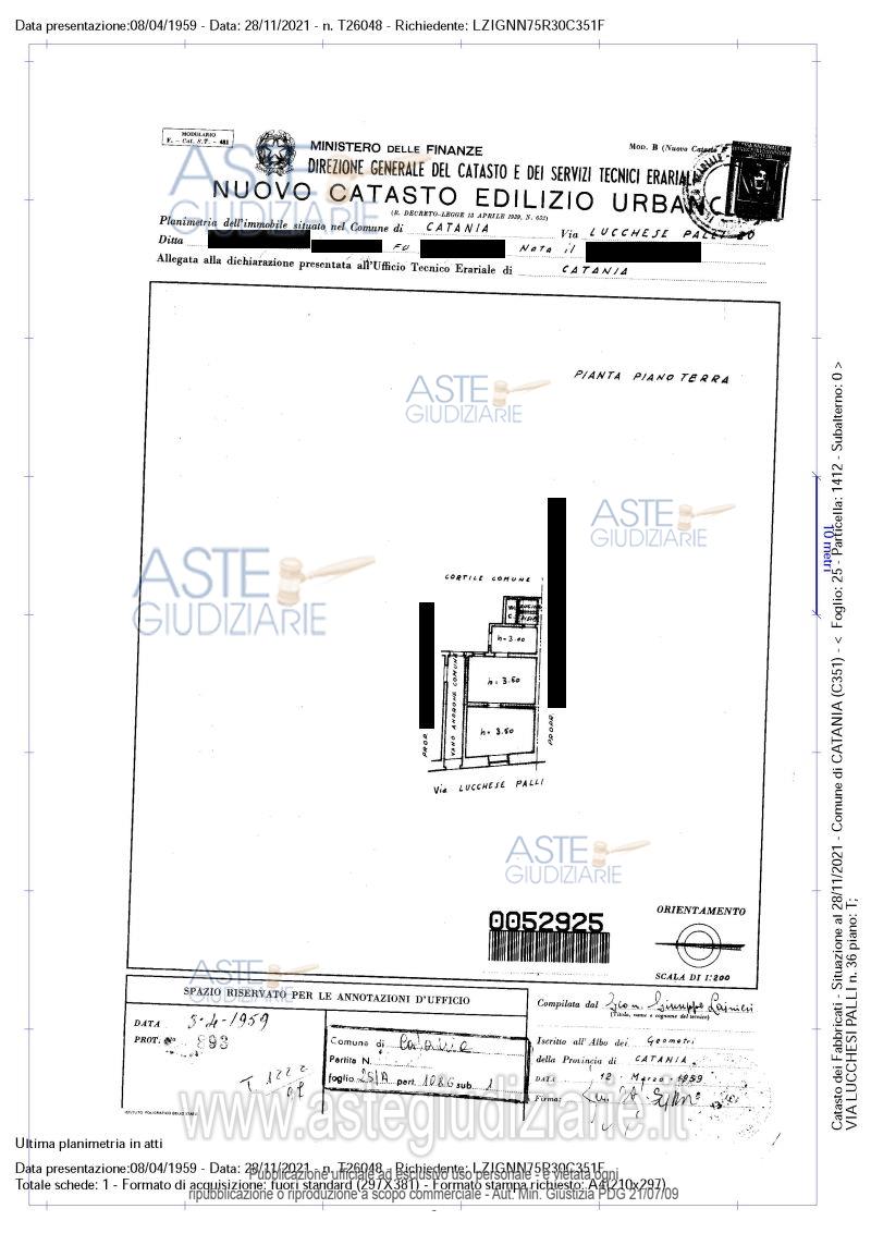 Planimetria del bene