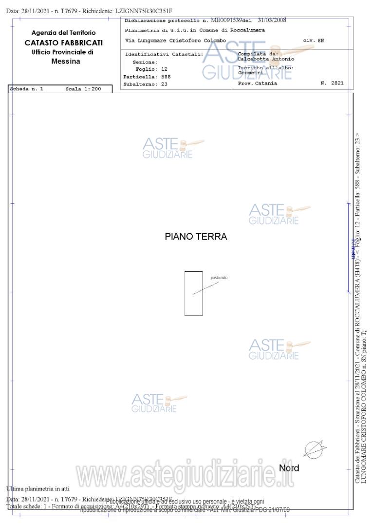 Planimetria del bene