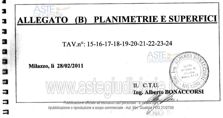 Planimetria del bene