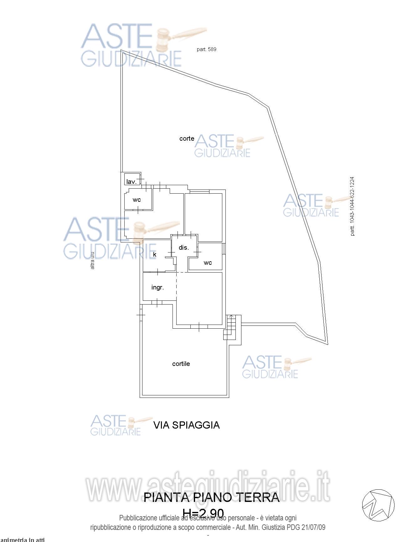 Planimetria del bene