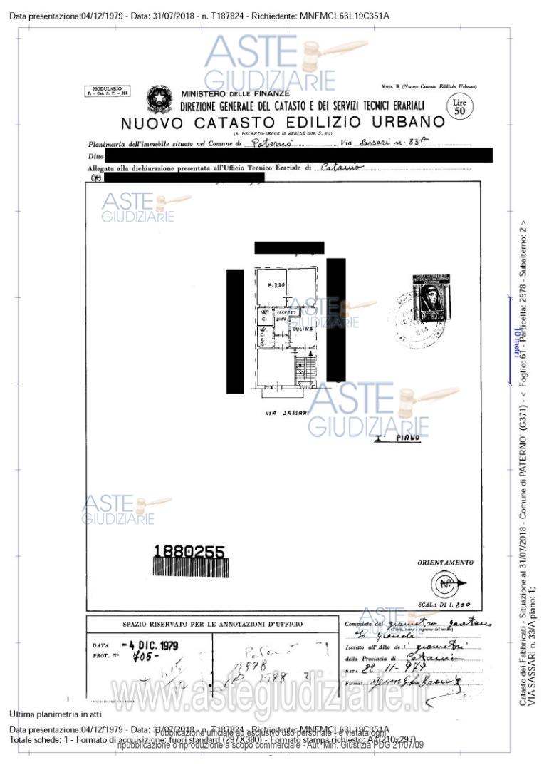 Planimetria del bene