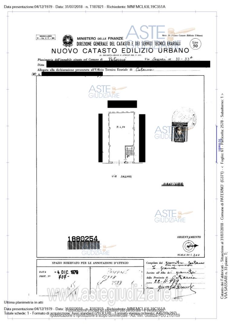 Planimetria del bene