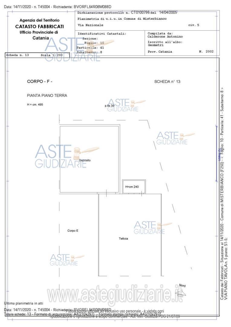 Planimetria del bene