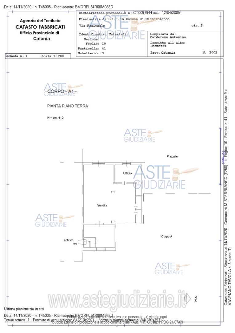 Planimetria del bene