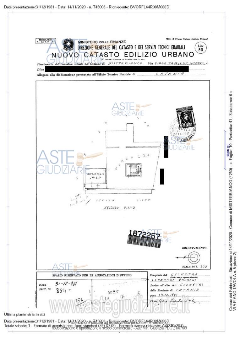 Planimetria del bene