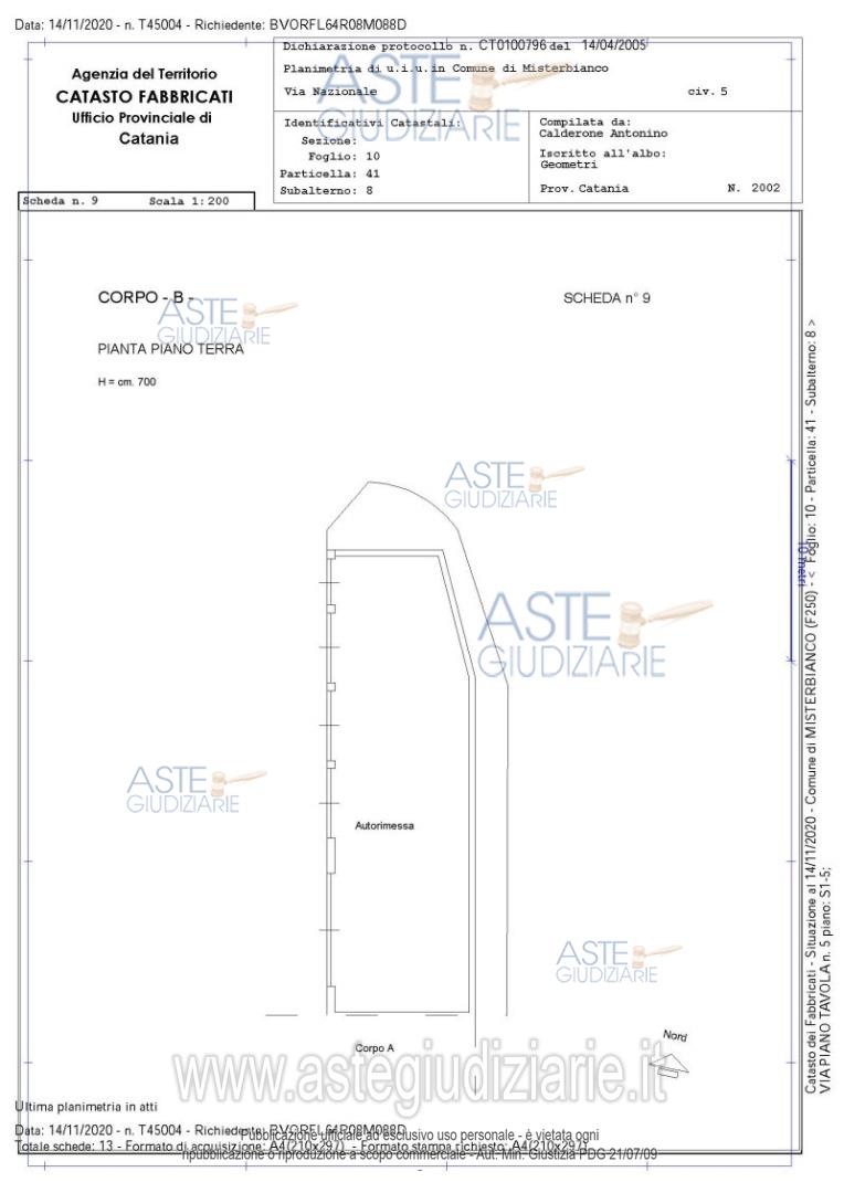 Planimetria del bene