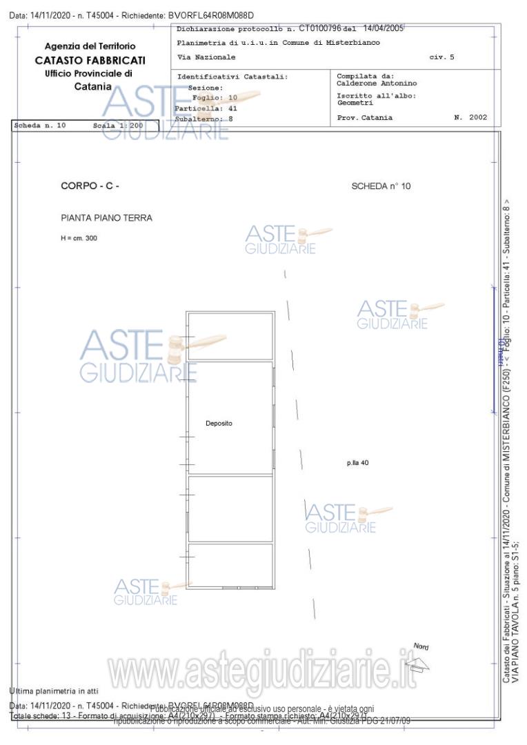Planimetria del bene