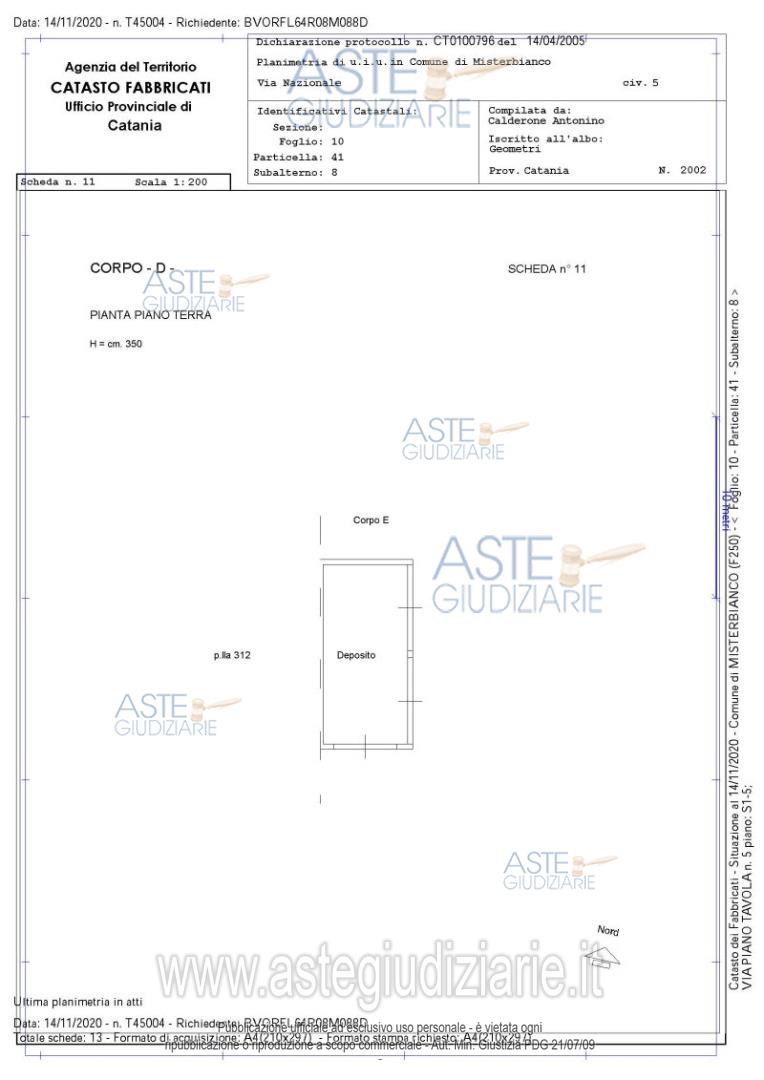 Planimetria del bene