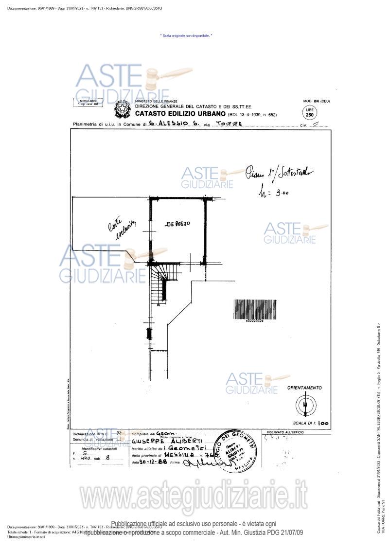 Planimetria del bene