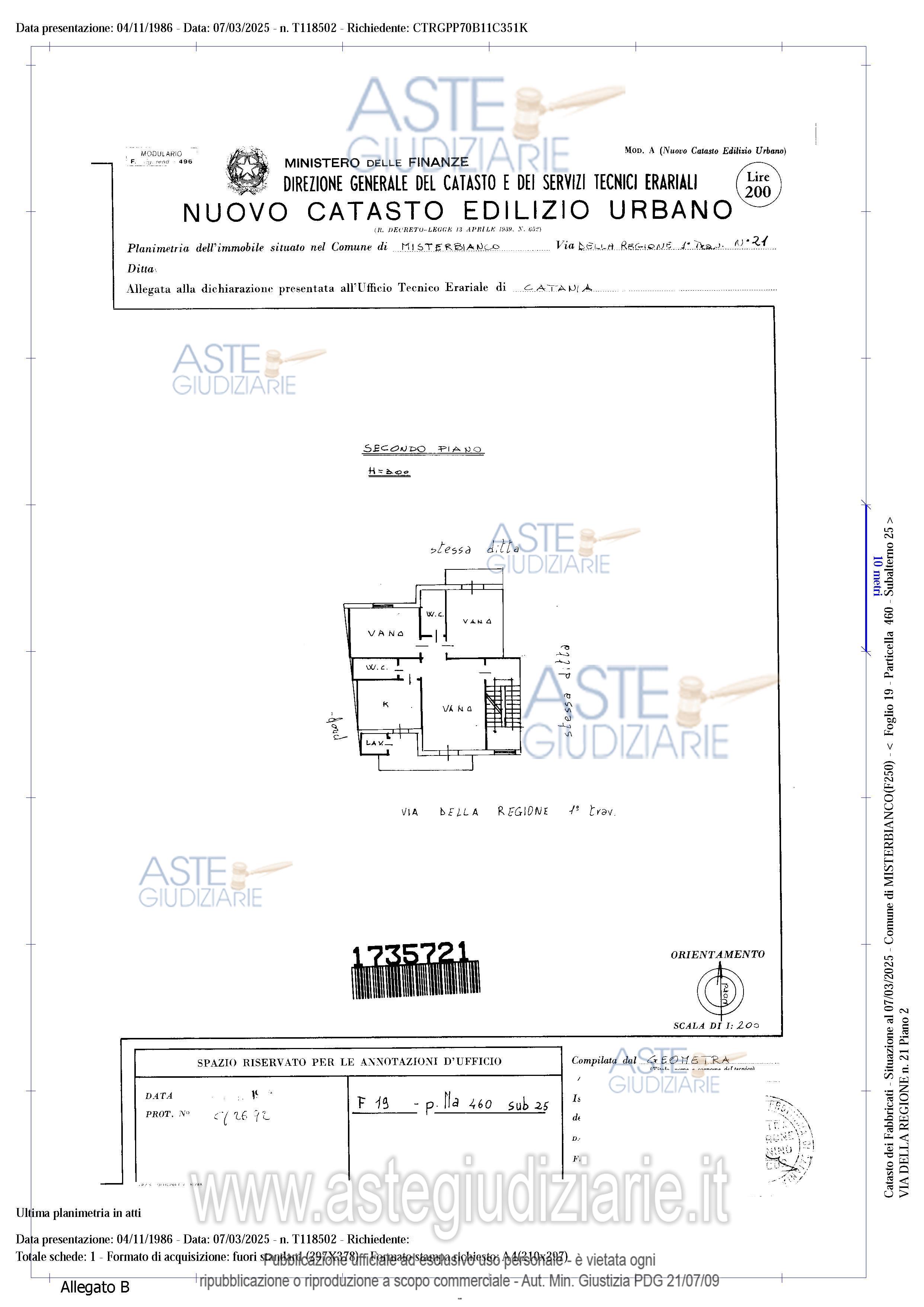 Planimetria del bene