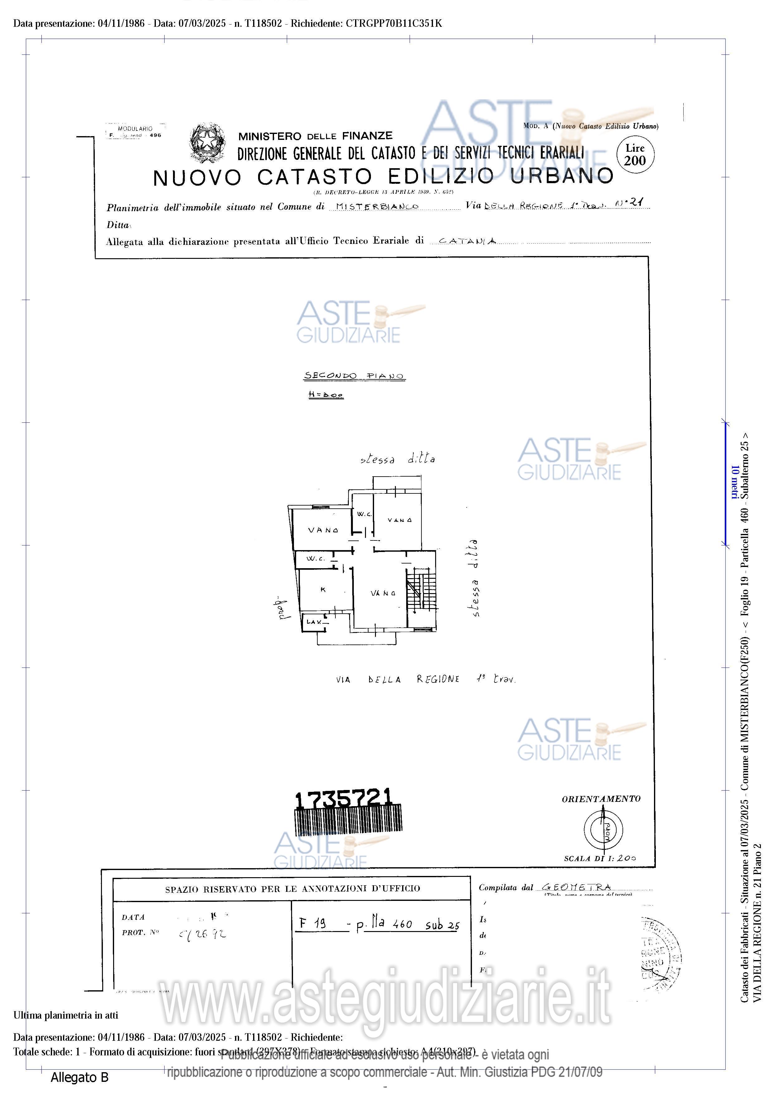 Planimetria del bene