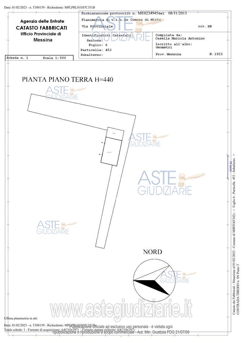 Planimetria del bene