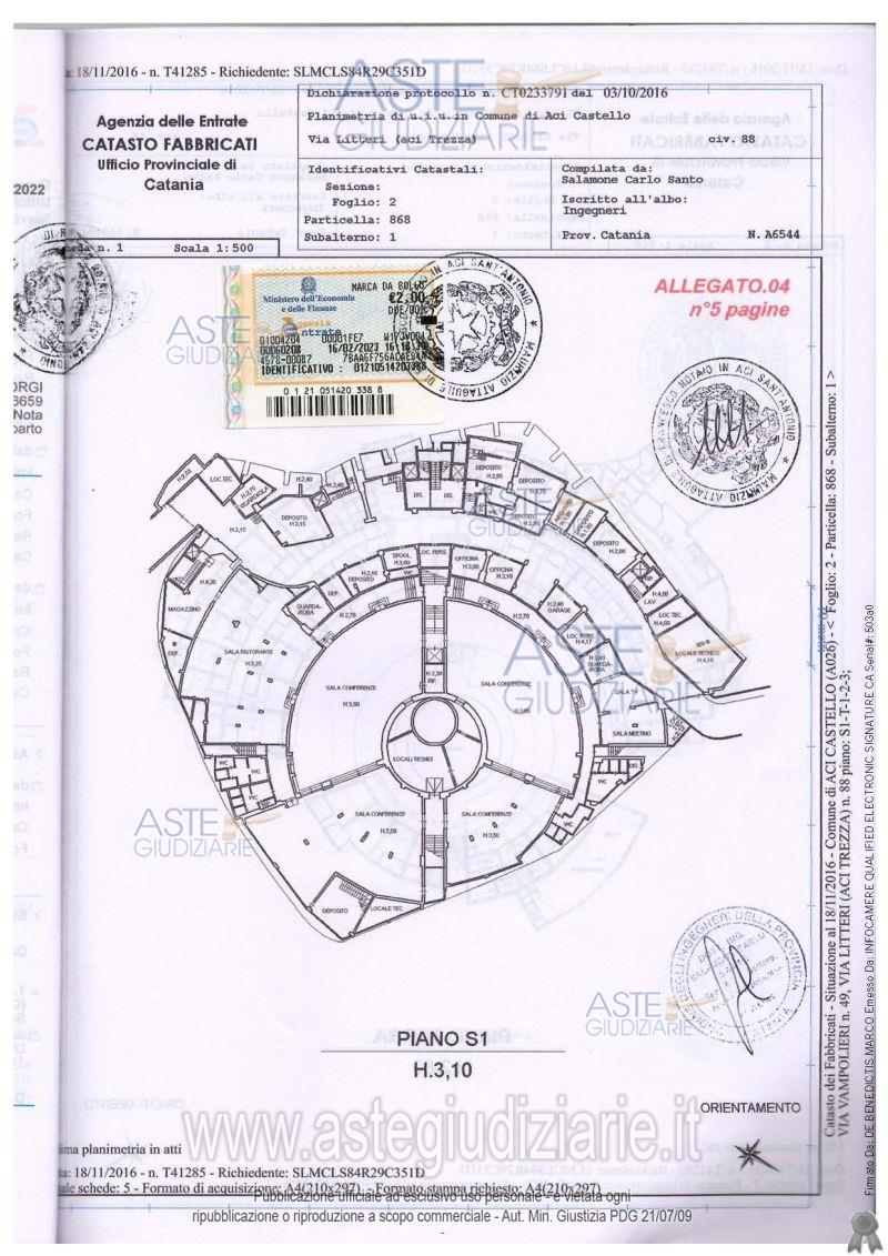 Planimetria del bene