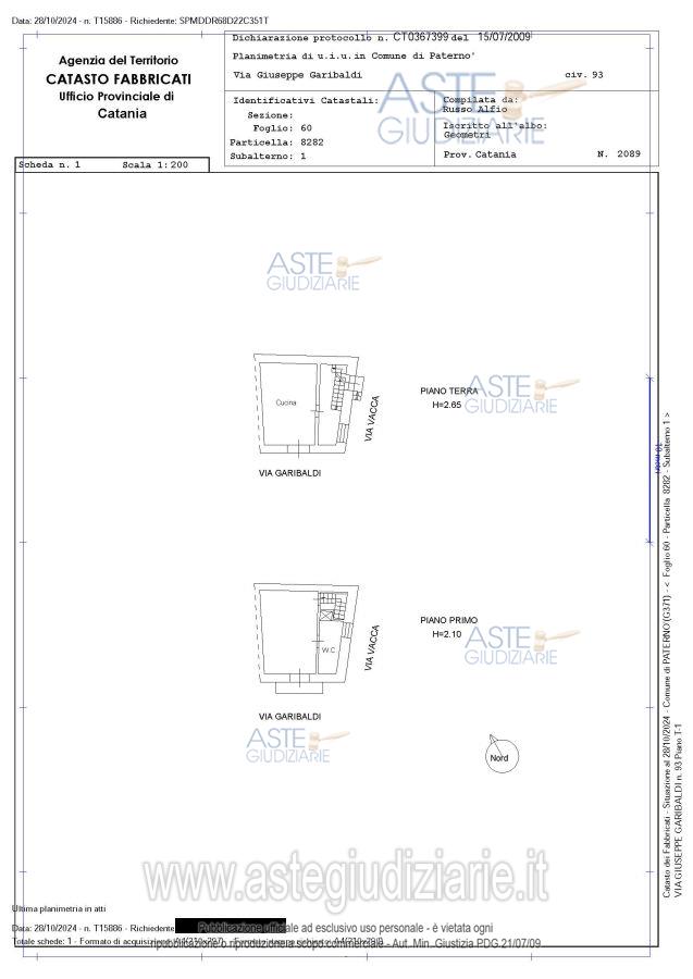 Planimetria del bene