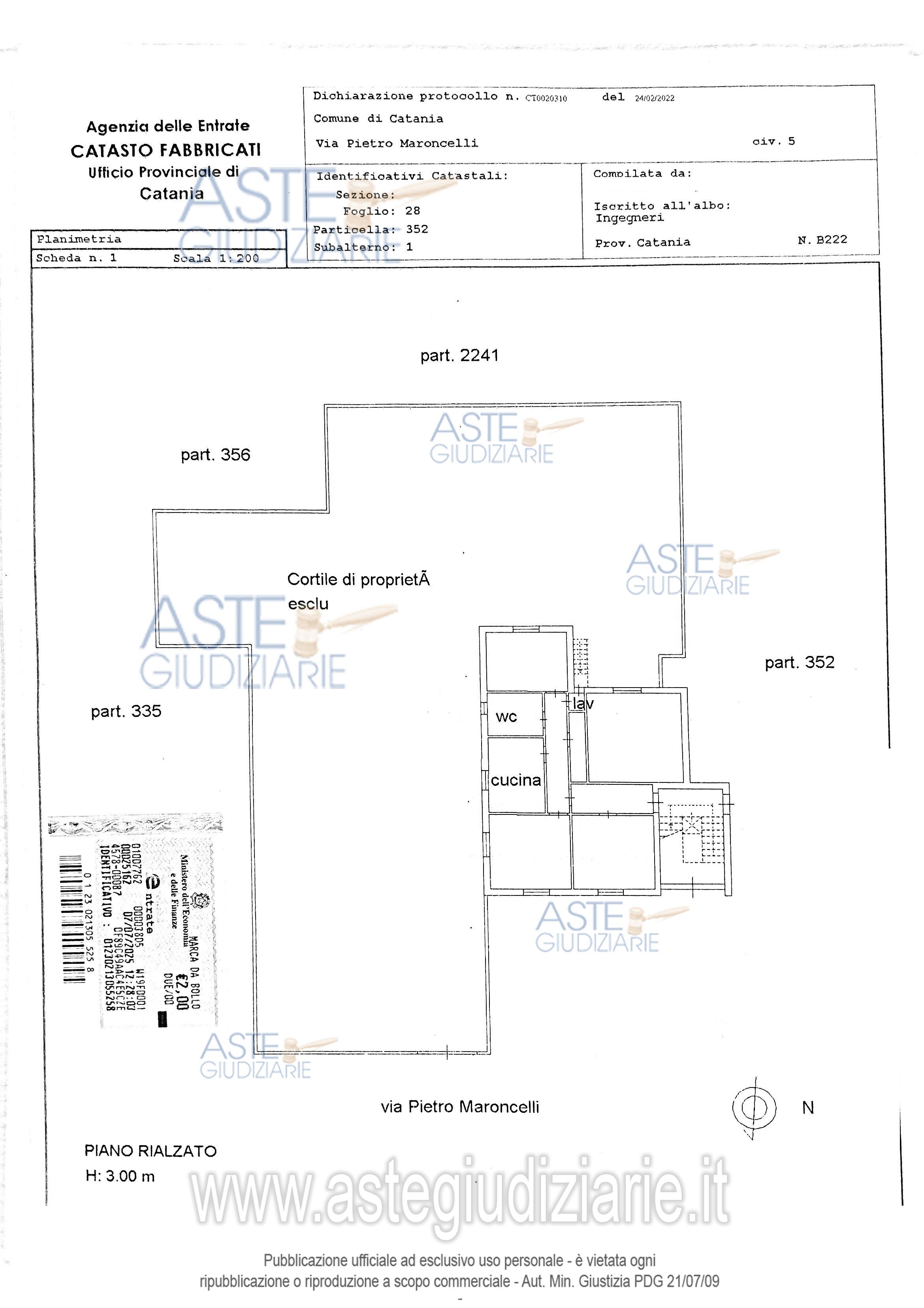 Planimetria del bene