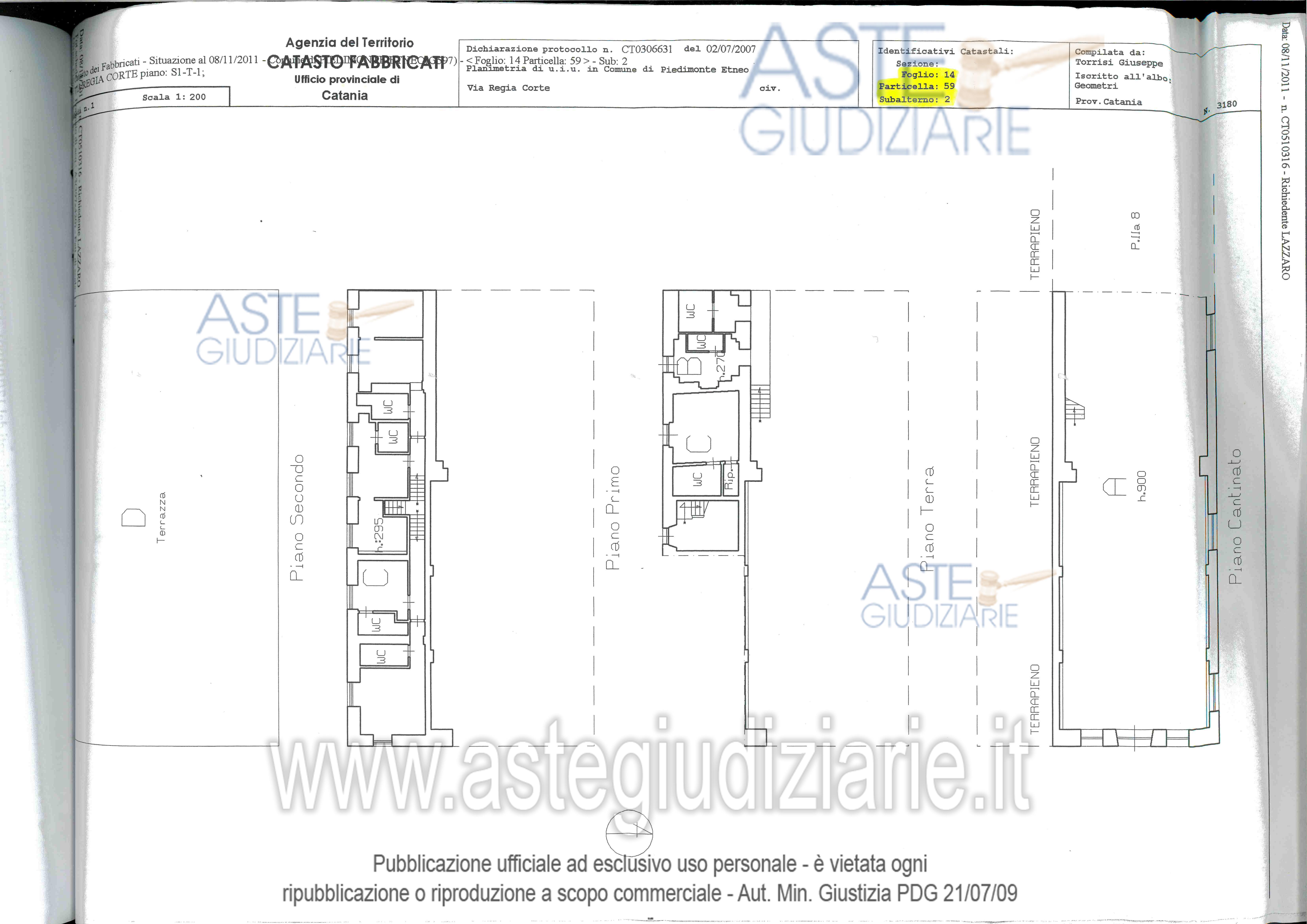 Planimetria del bene