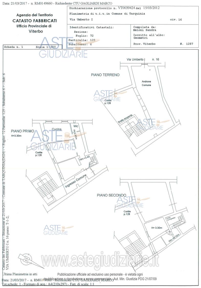 Planimetria del bene