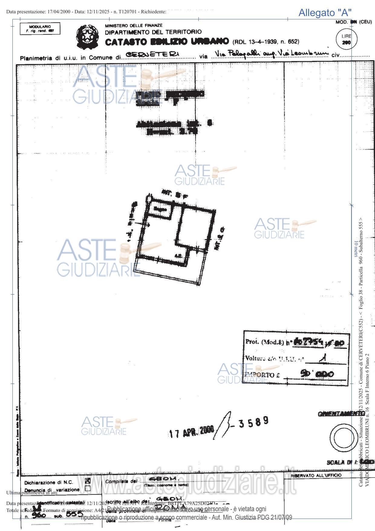 Planimetria del bene