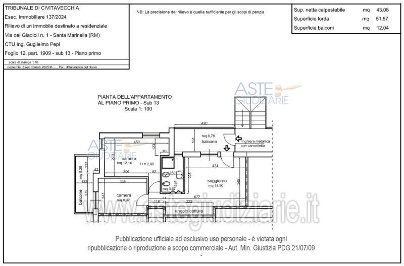 Planimetria del bene