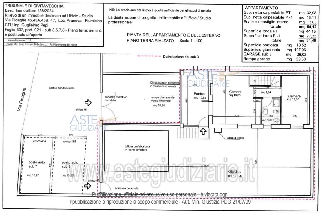 Planimetria del bene