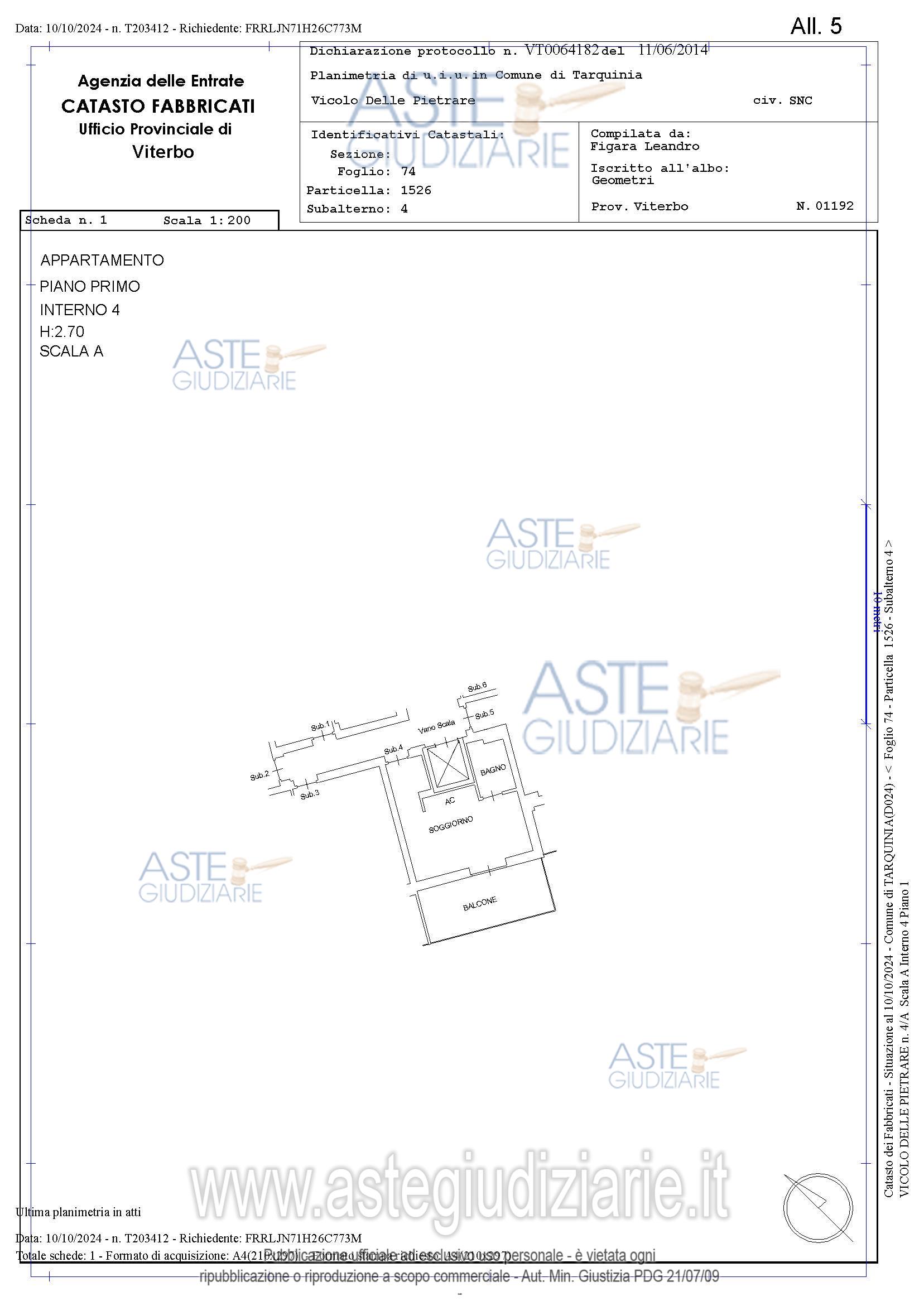 Planimetria del bene