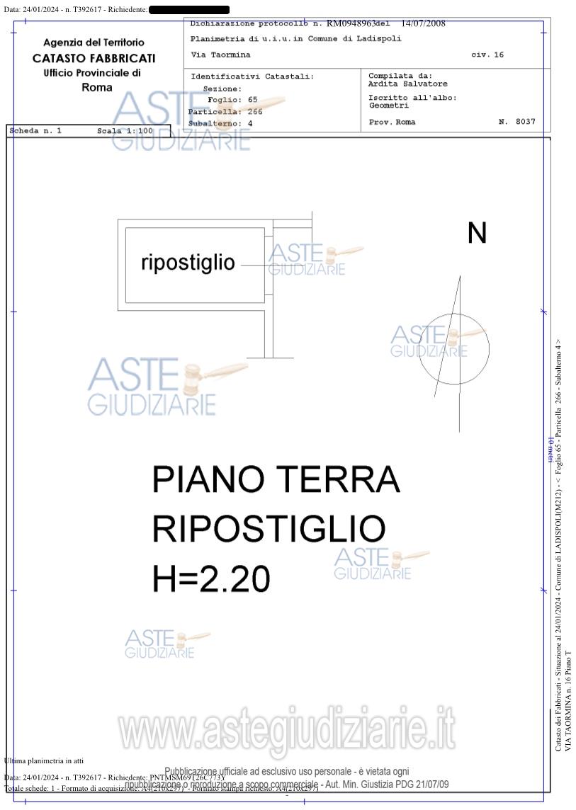 Planimetria del bene