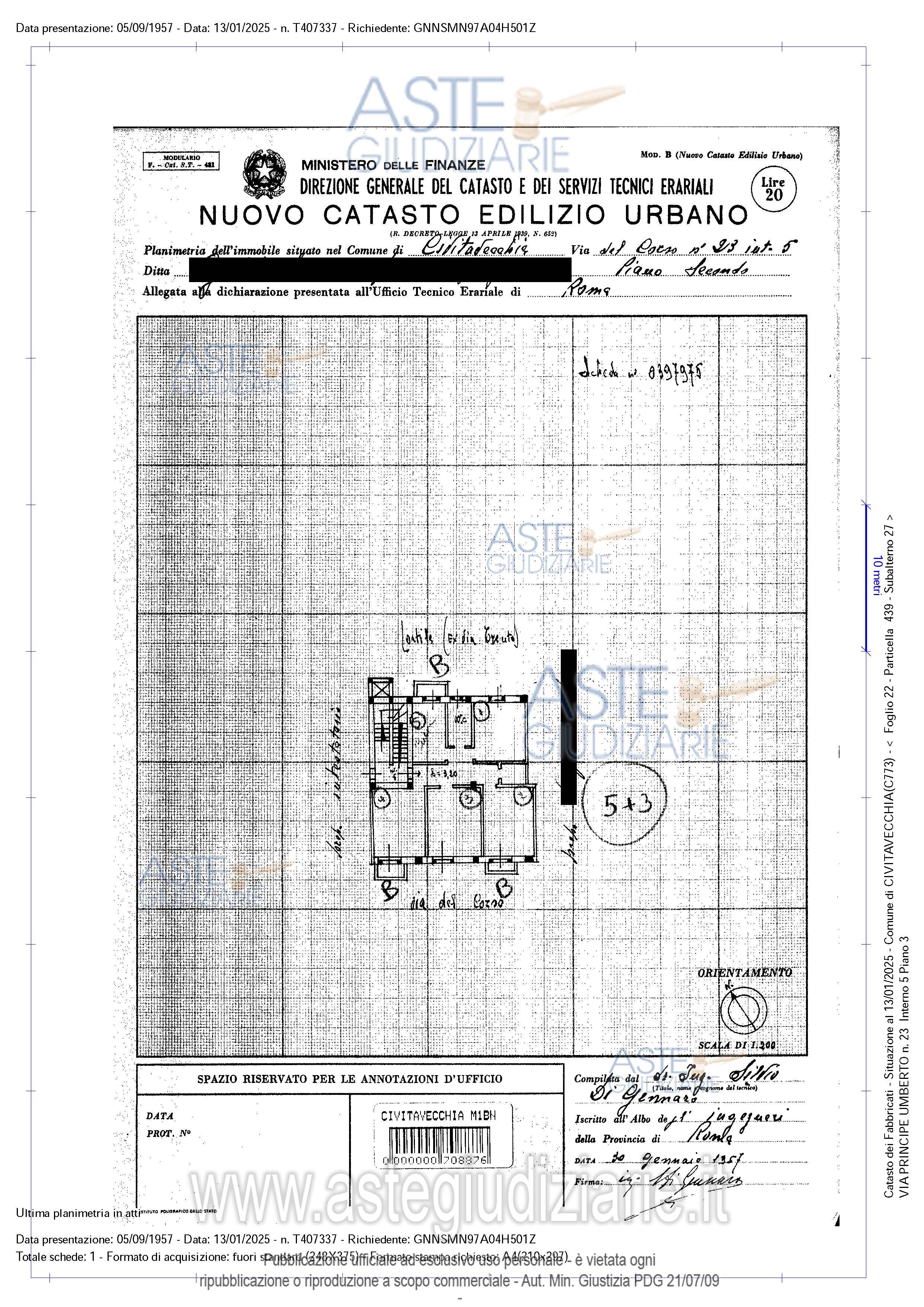 Planimetria del bene