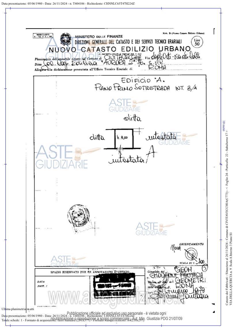 Planimetria del bene