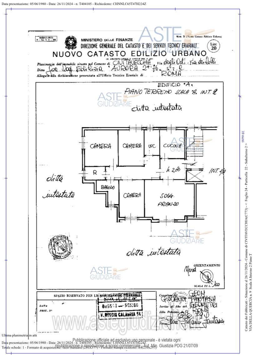Planimetria del bene