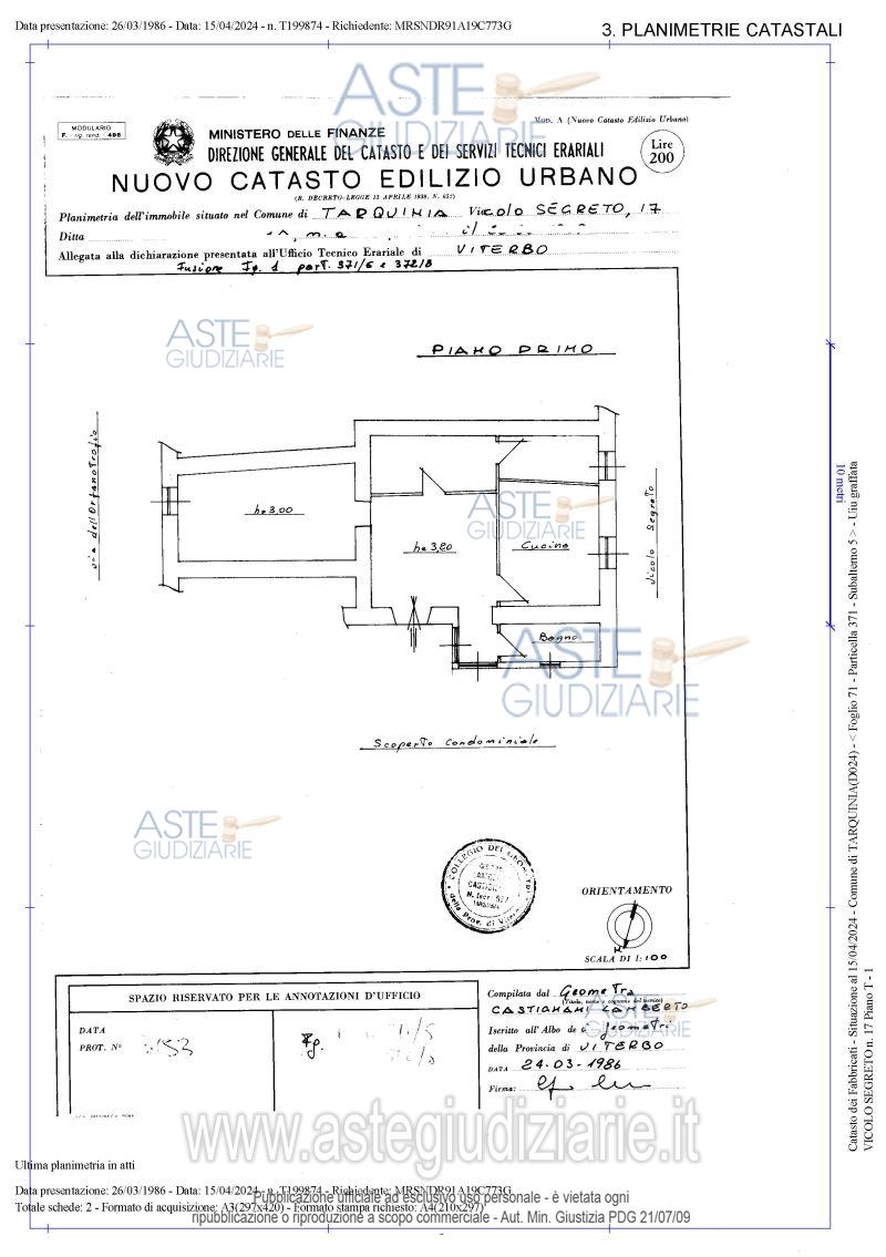 Planimetria del bene
