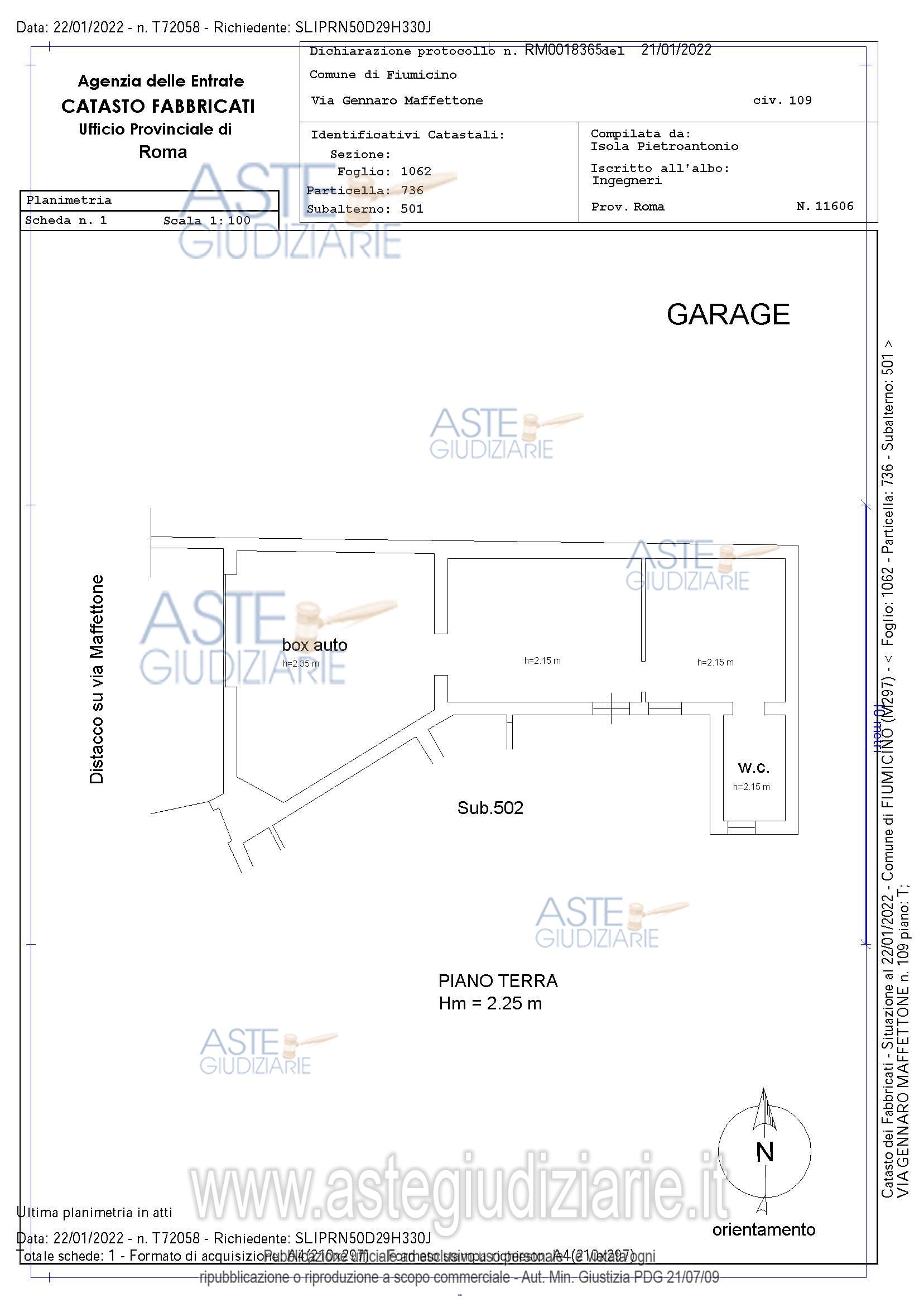 Planimetria del bene