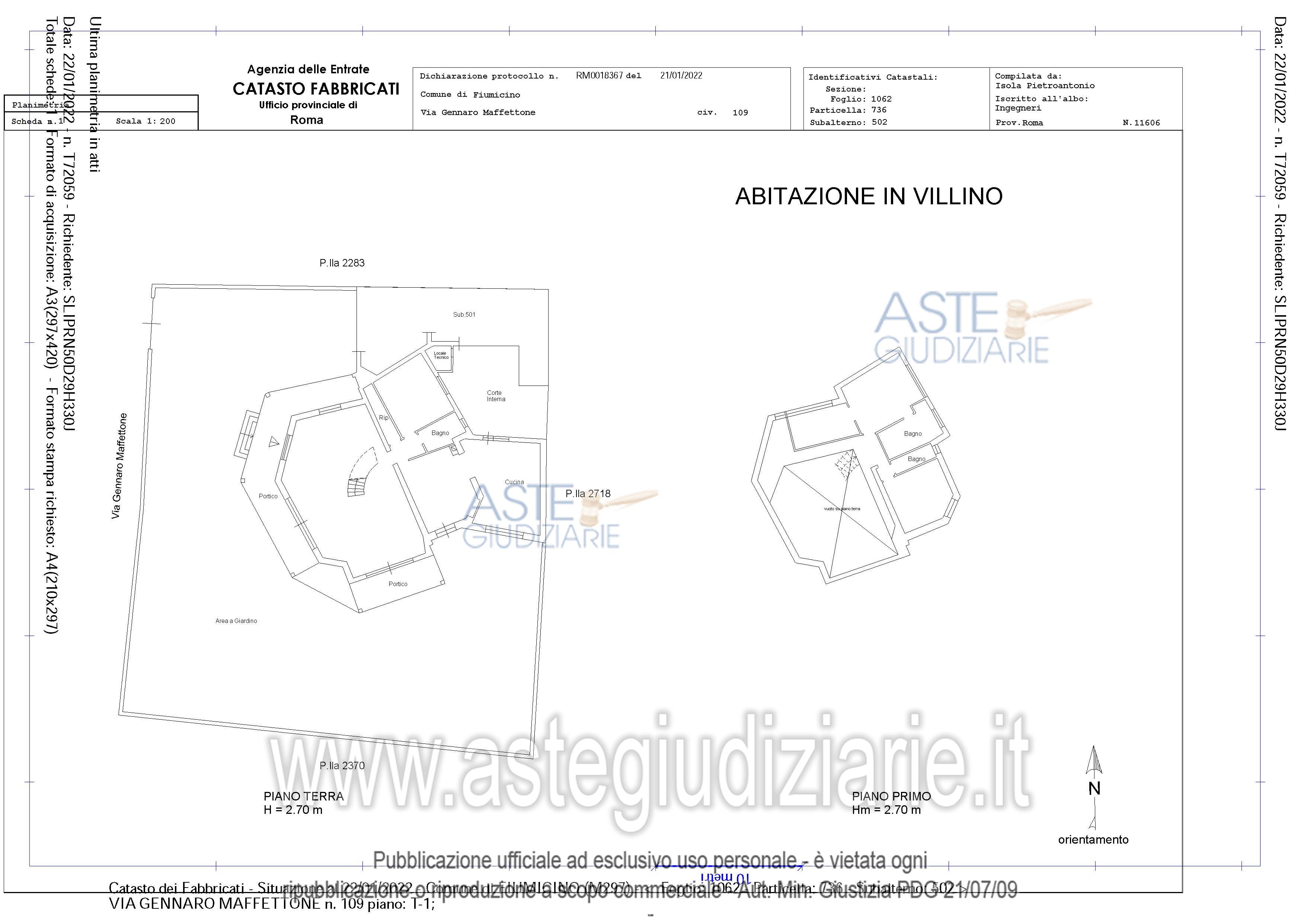 Planimetria del bene