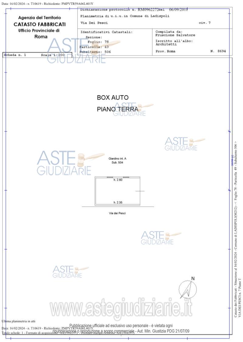Planimetria del bene