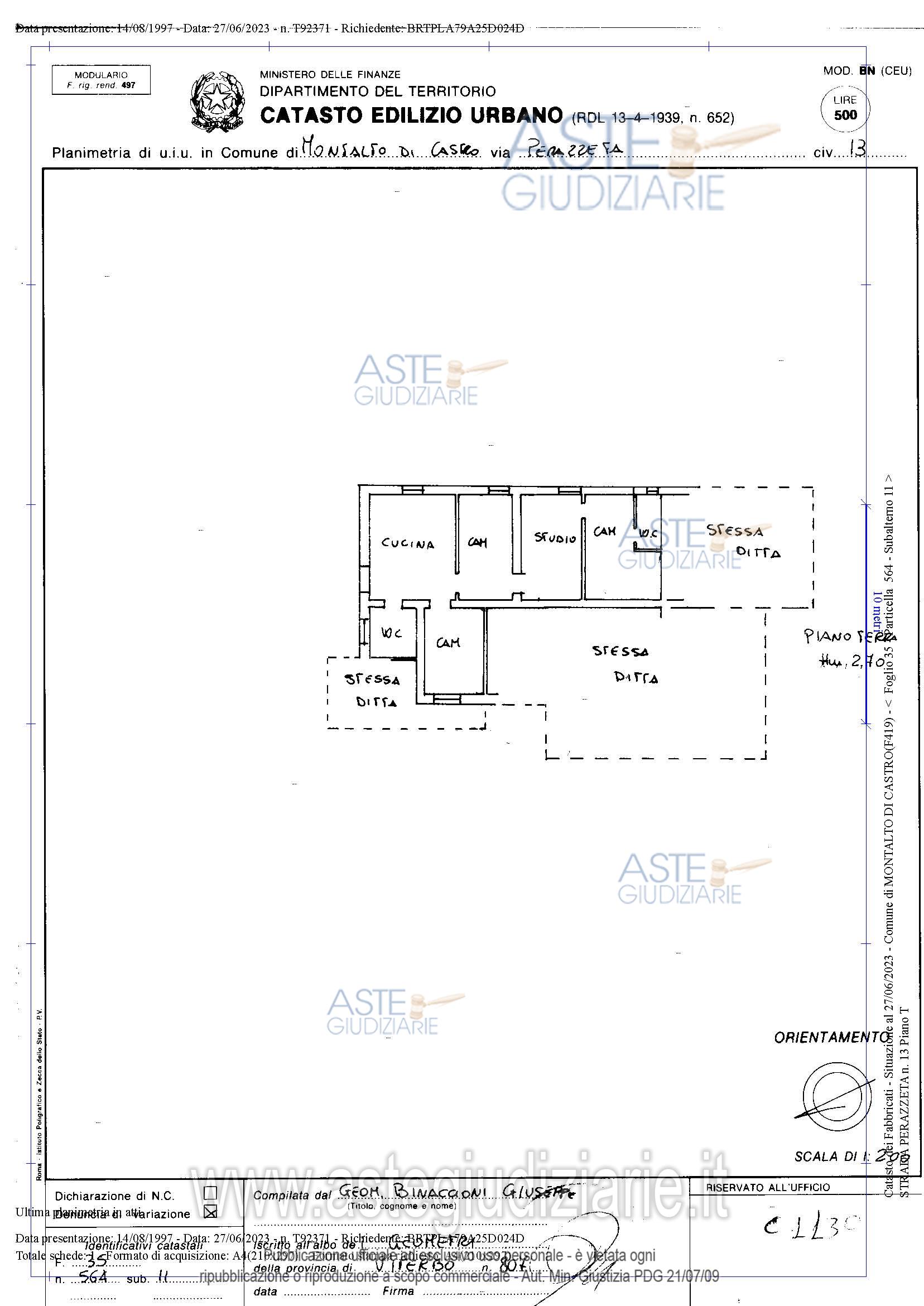 Planimetria del bene