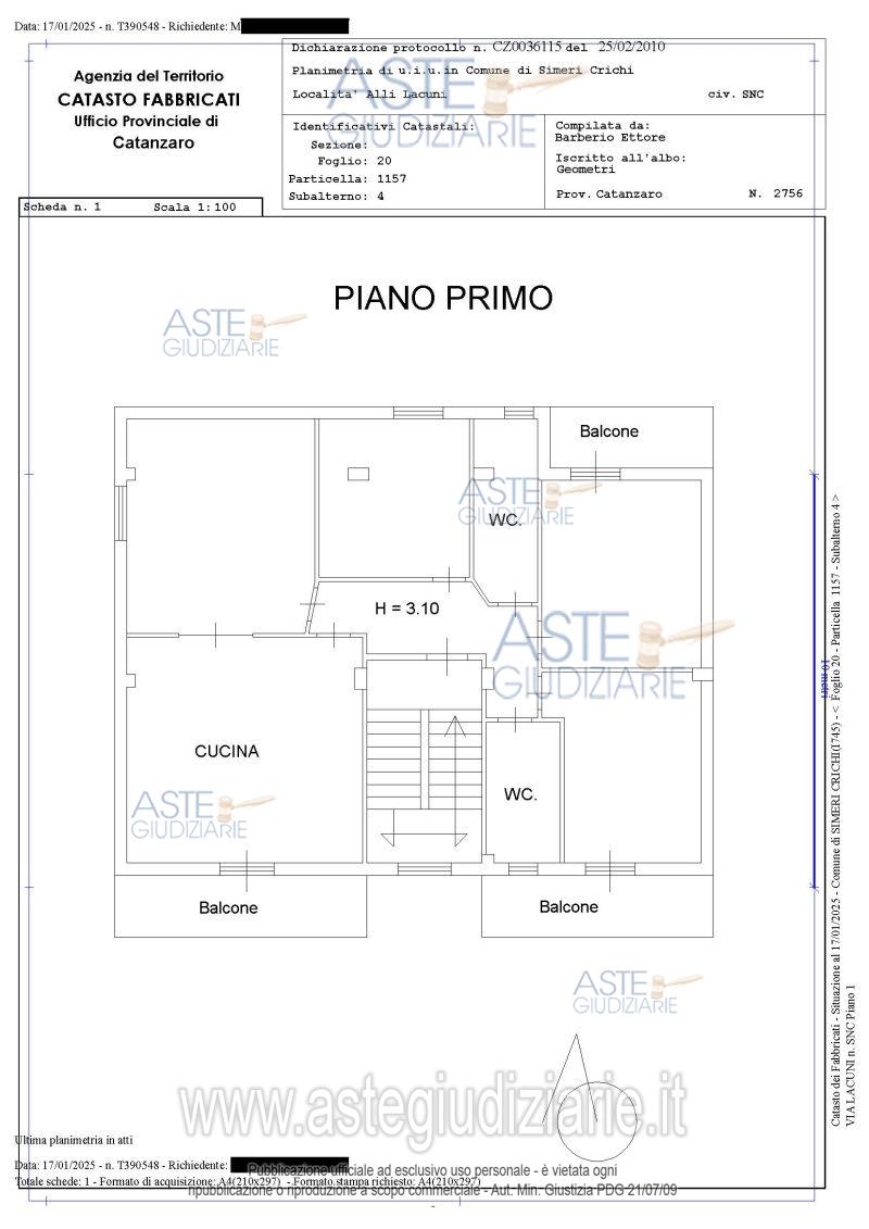 Planimetria del bene