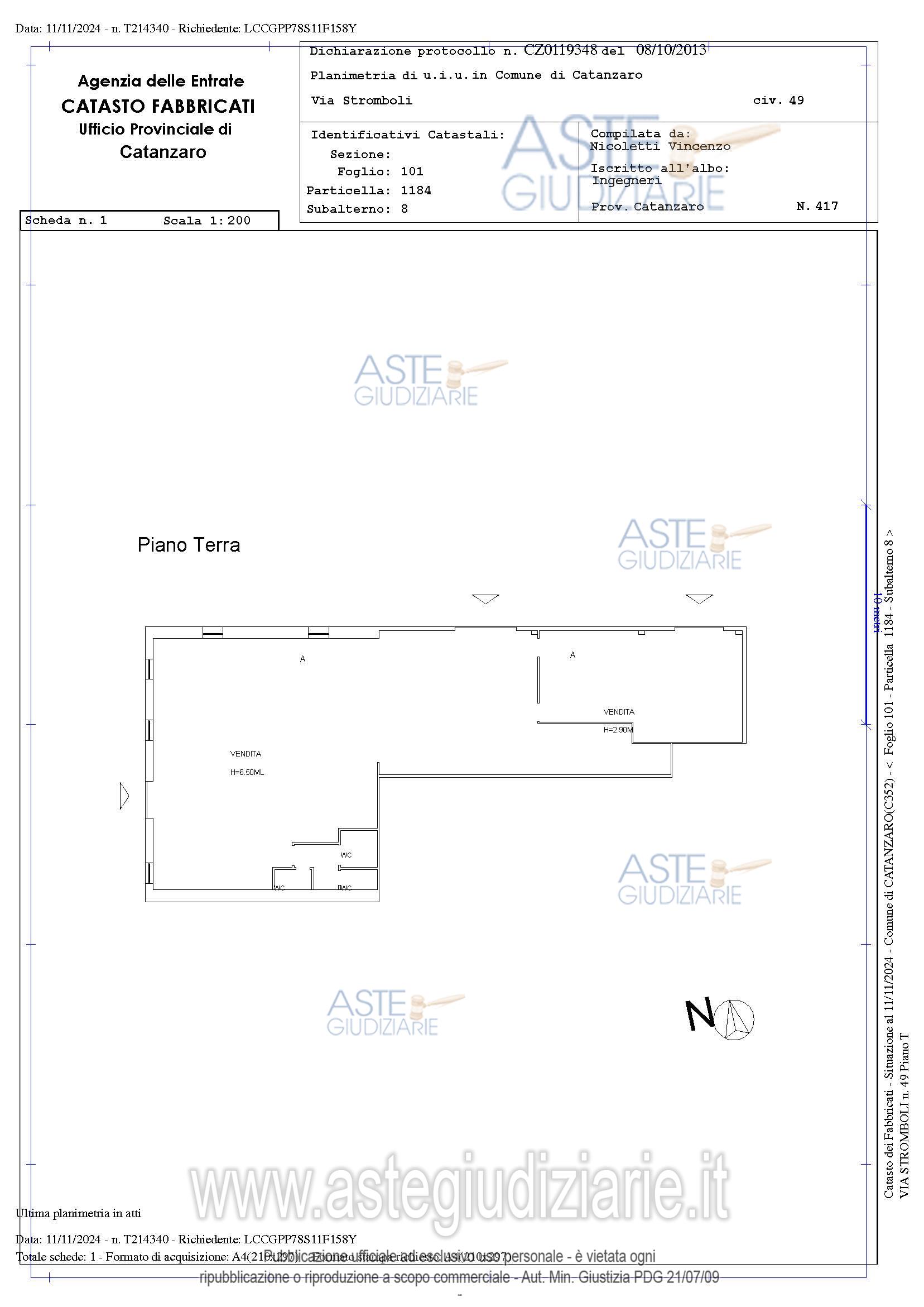 Planimetria del bene
