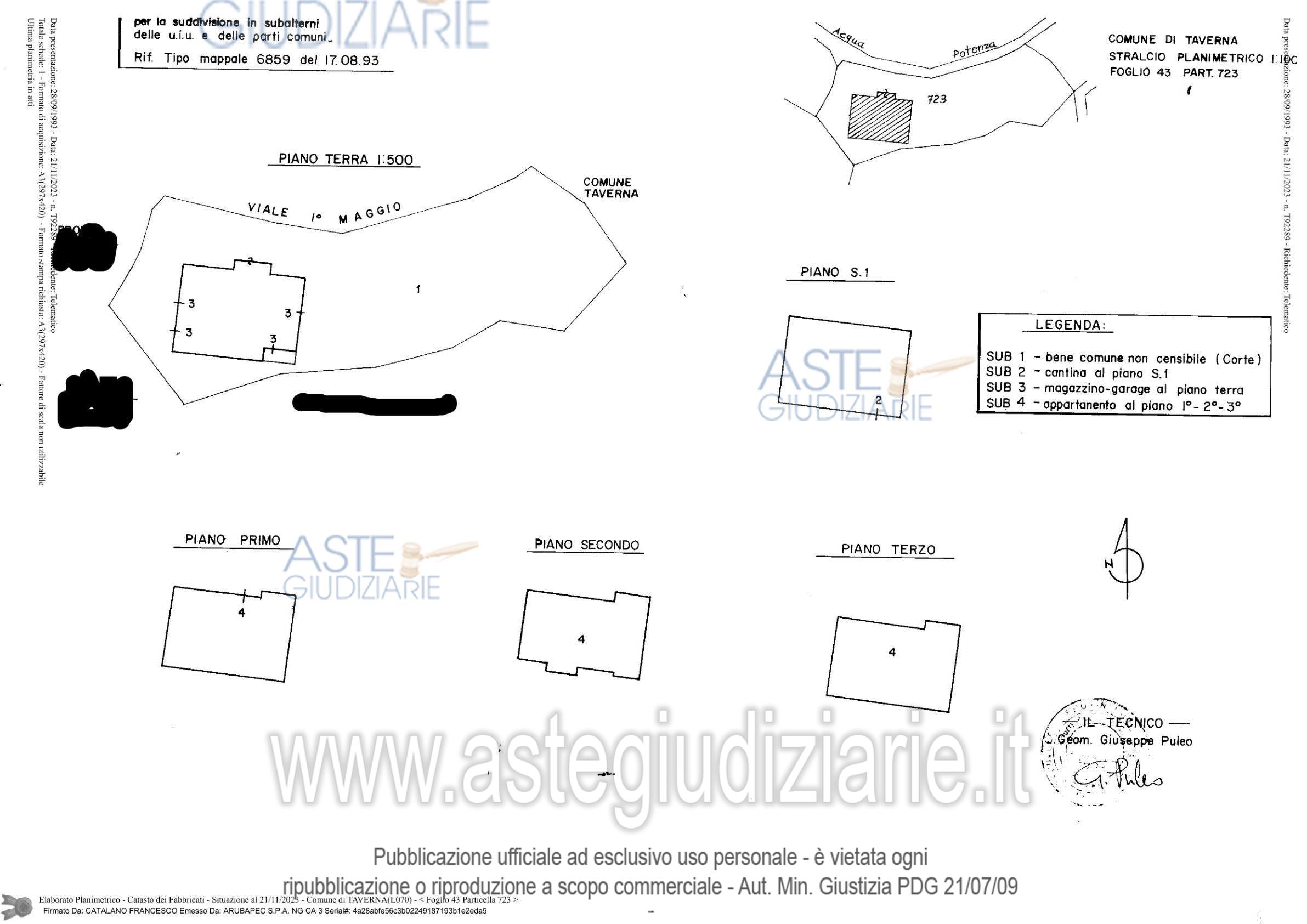 Planimetria del bene