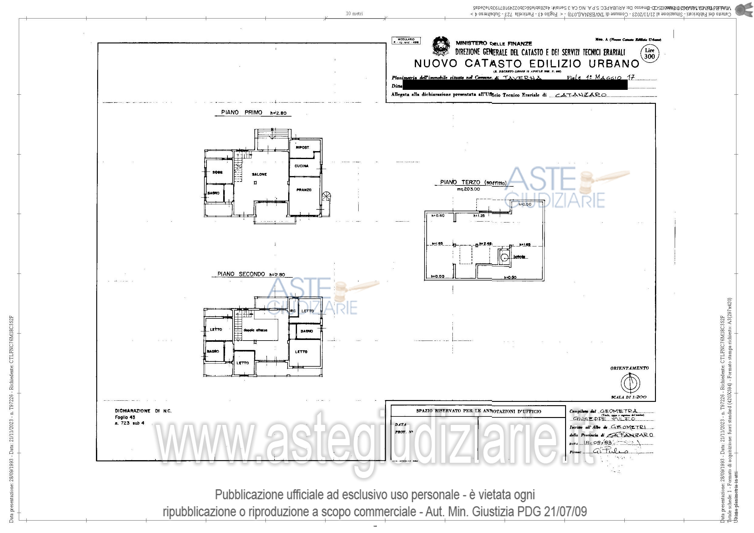 Planimetria del bene