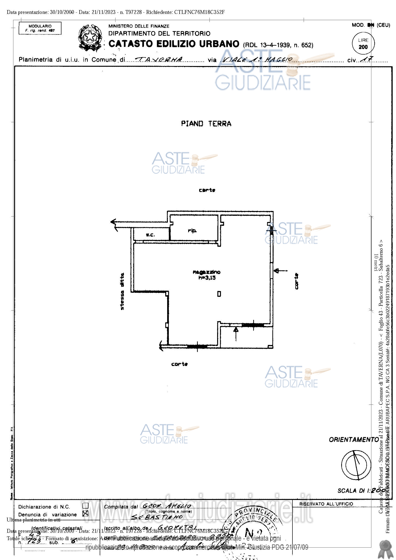 Planimetria del bene