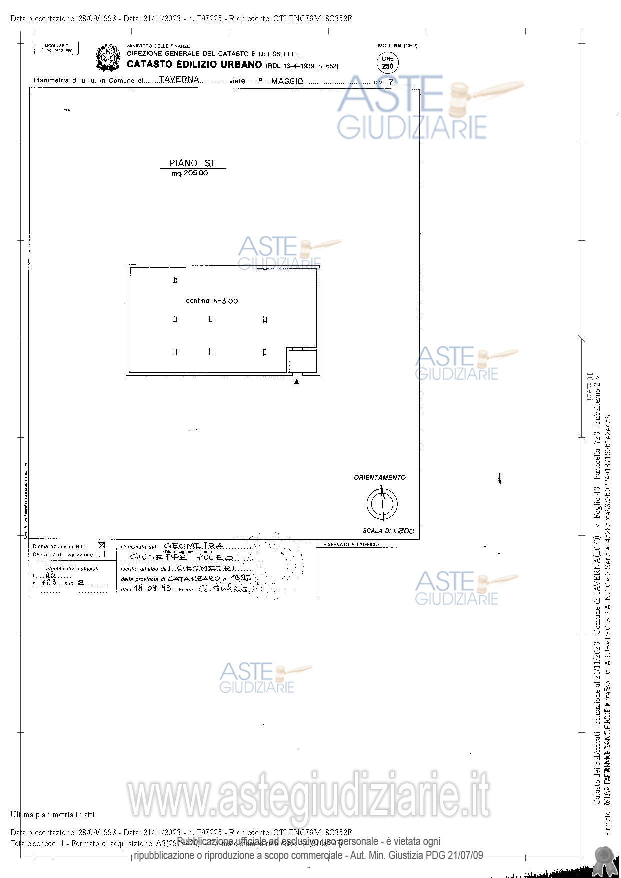 Planimetria del bene