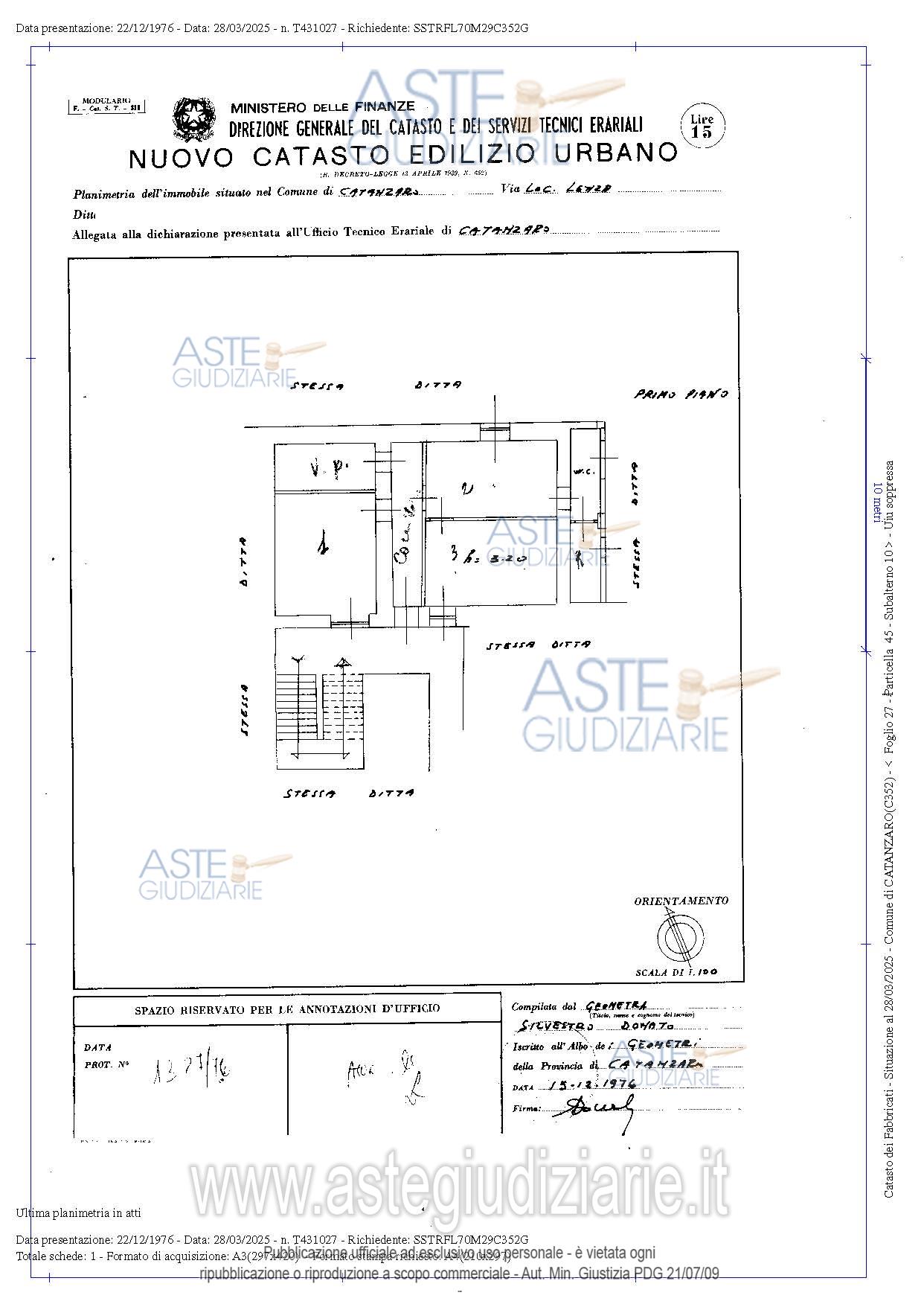 Planimetria del bene