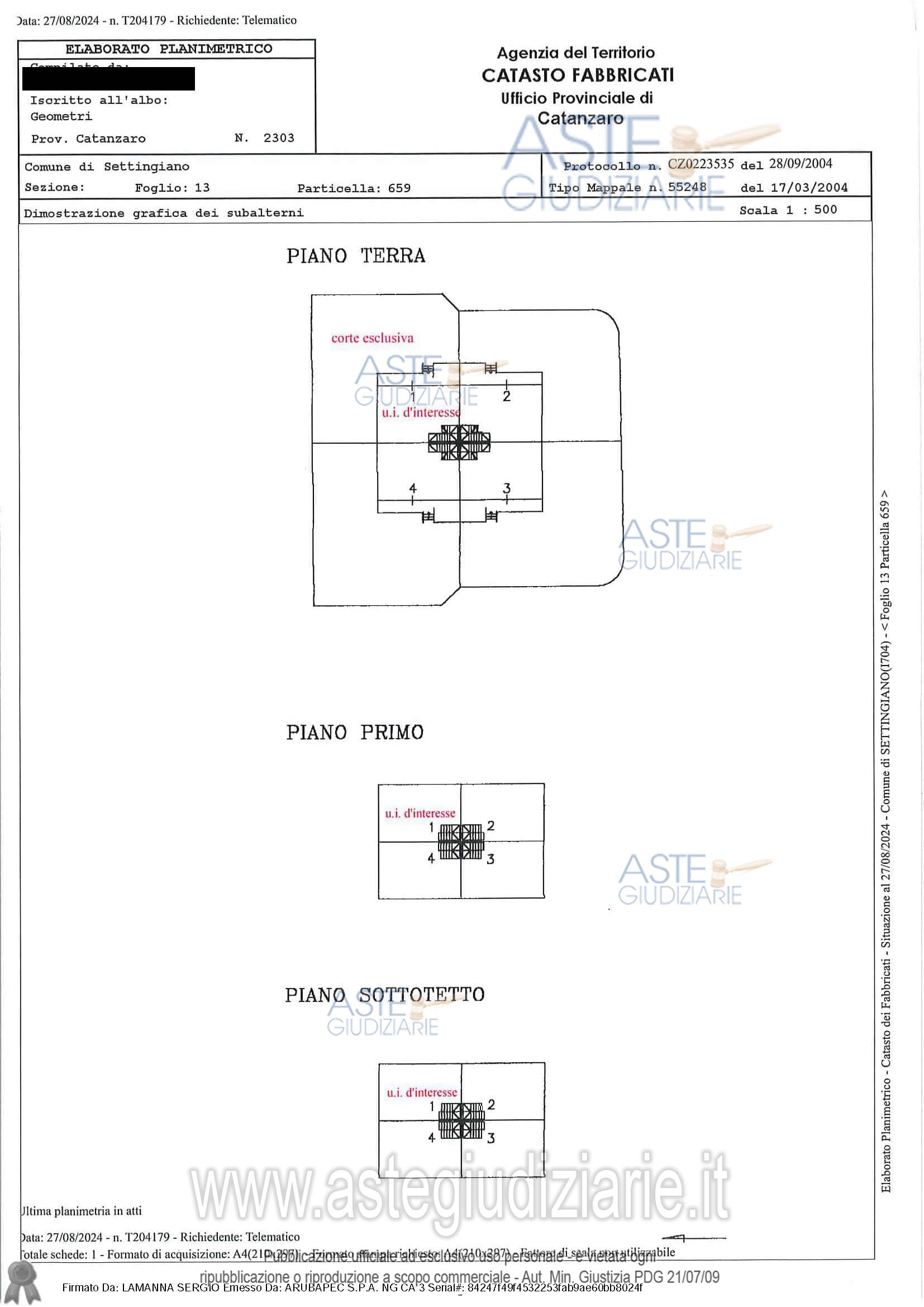 Planimetria del bene
