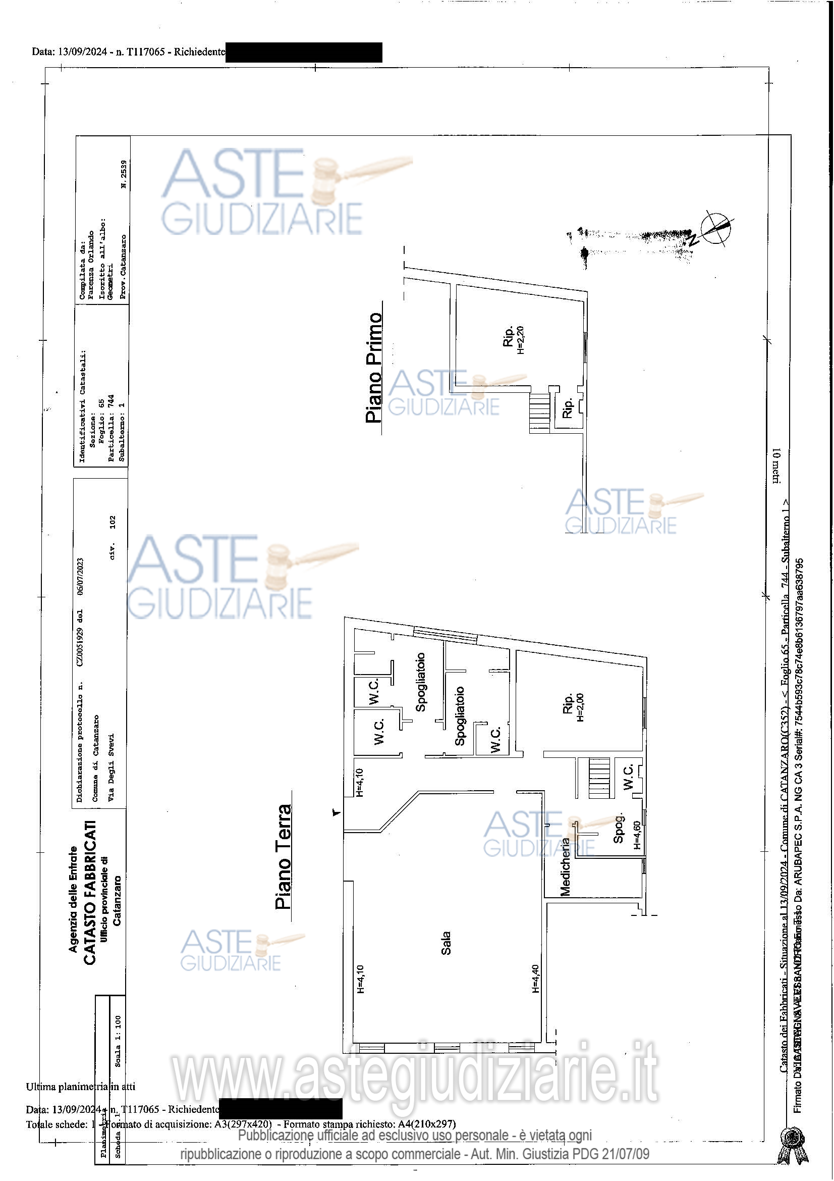 Planimetria del bene