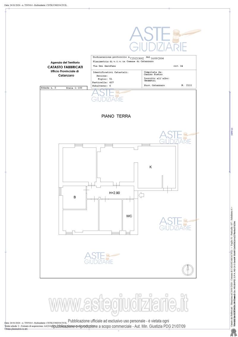 Planimetria del bene