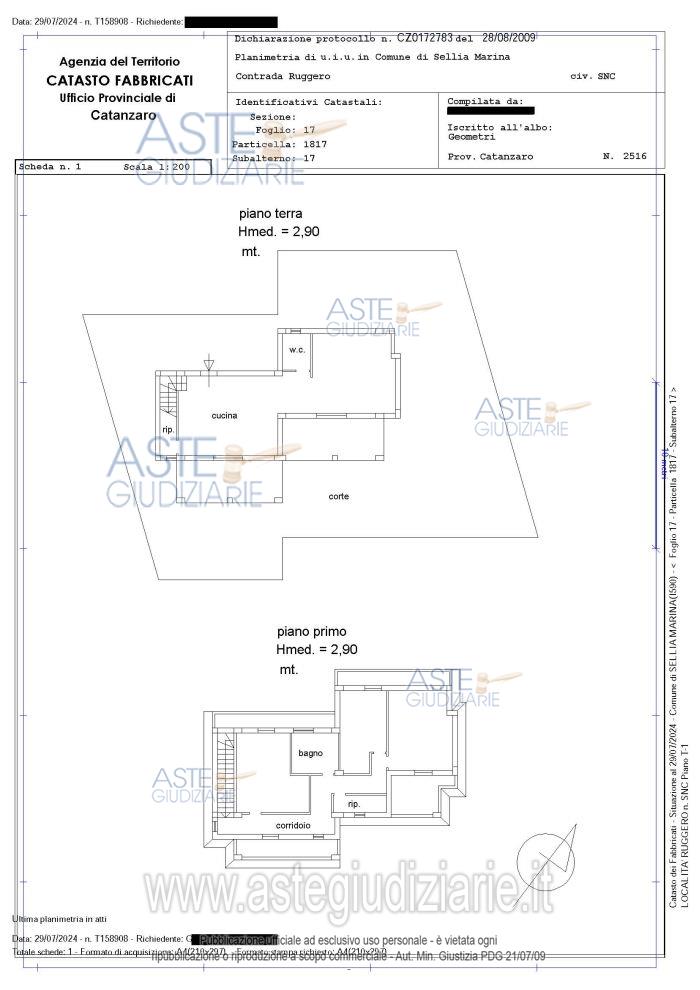 Planimetria del bene
