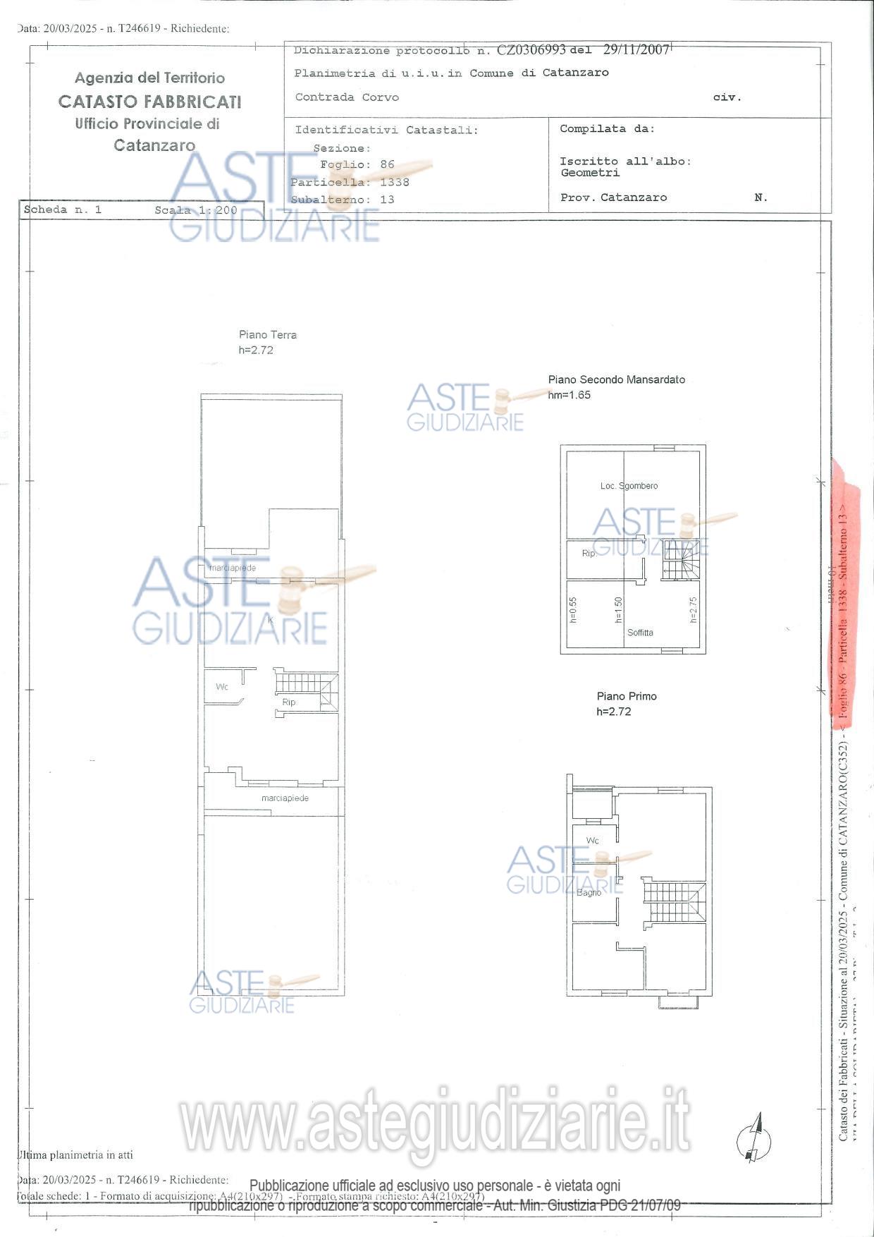 Planimetria del bene