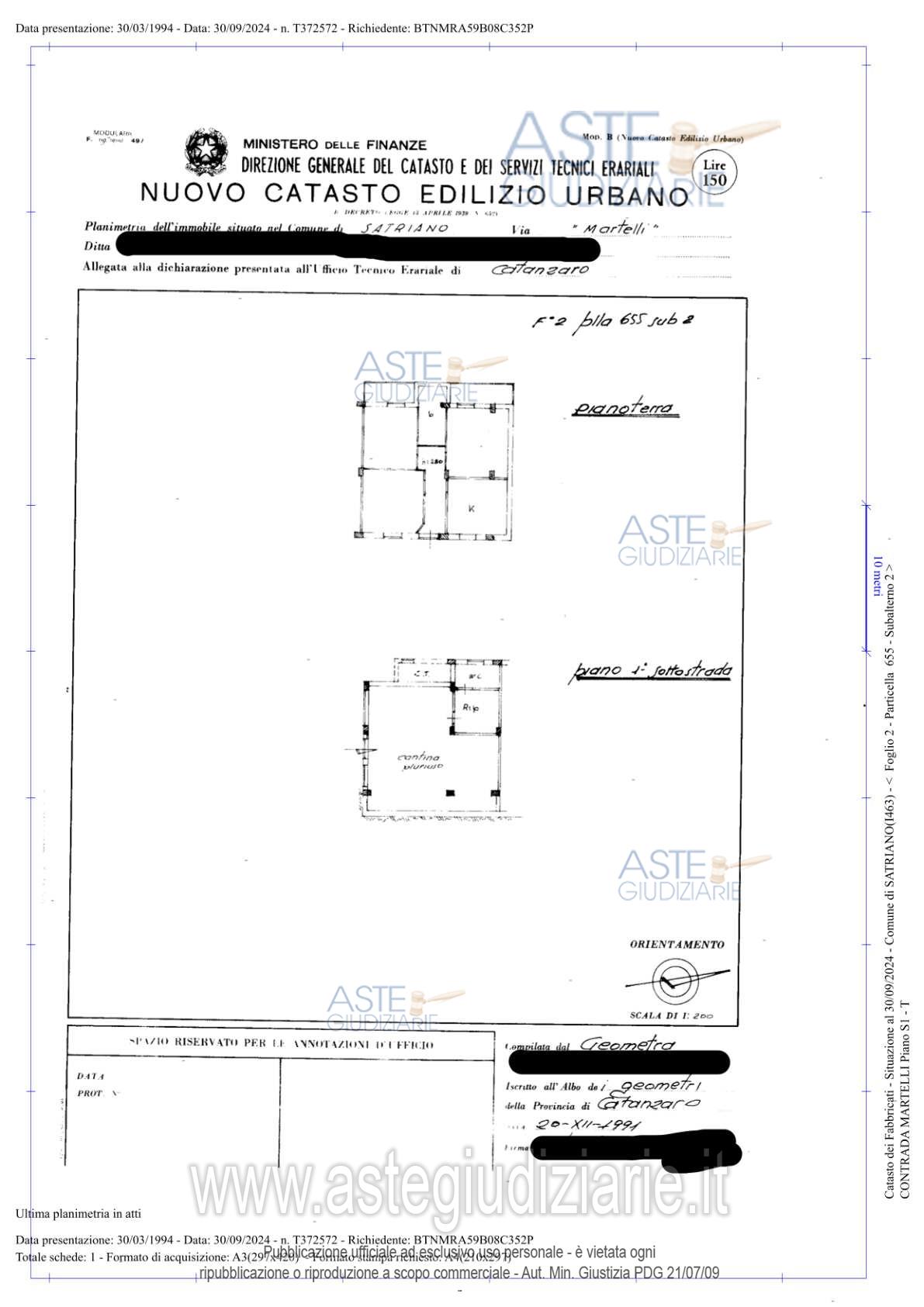 Planimetria del bene