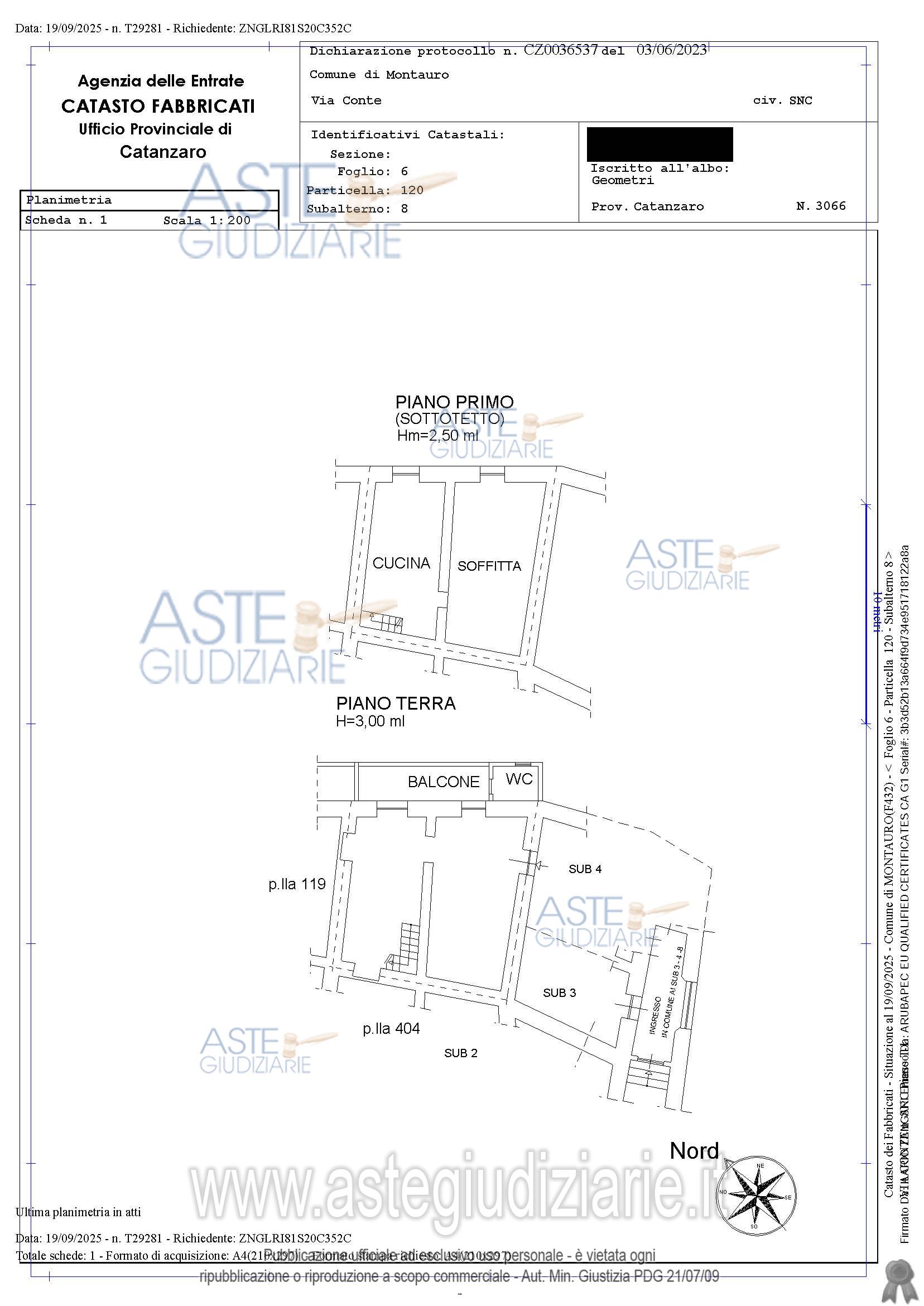 Planimetria del bene