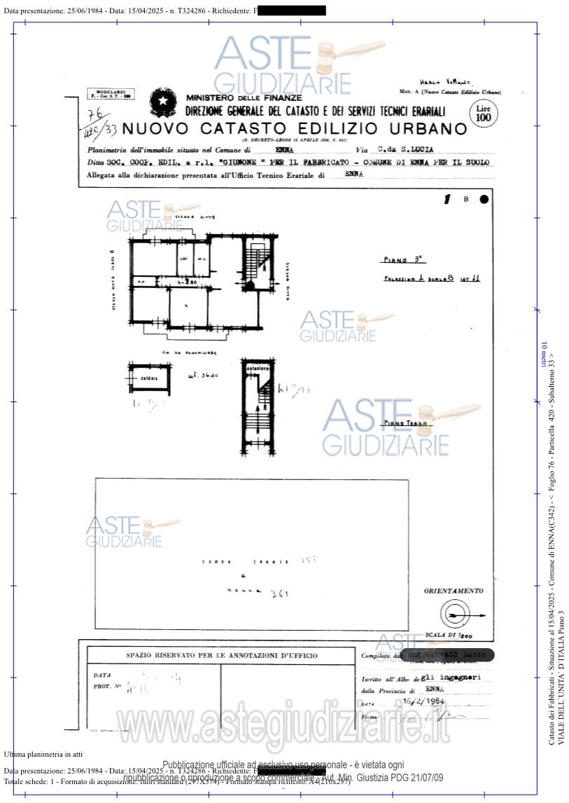 Planimetria del bene